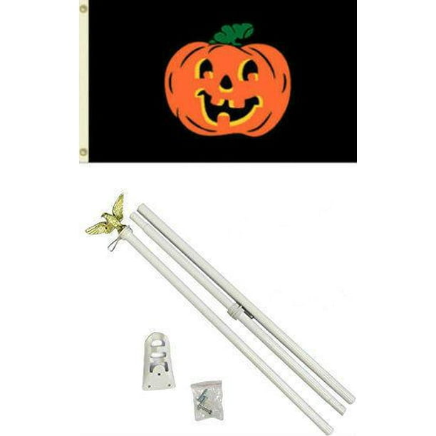 3 Pumpkins Windless Flag Sign Kit with Complete Aluminium Pole Set-FI 3 Pumpkins Windless Flag Sign Kit with Complete Aluminium Pole Set-FI